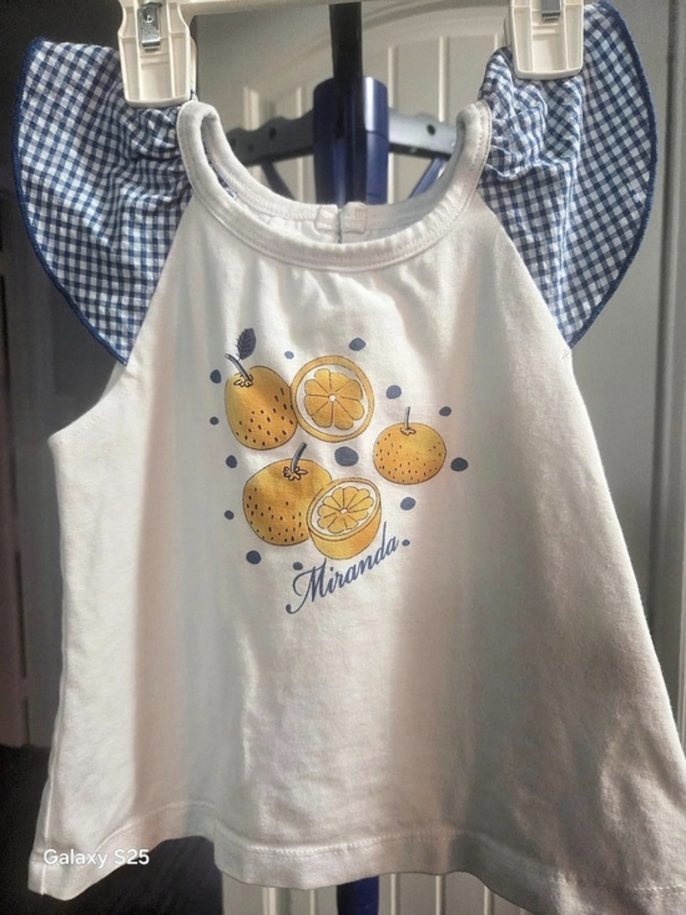 Kids Blue Gingham Matching Set Like New